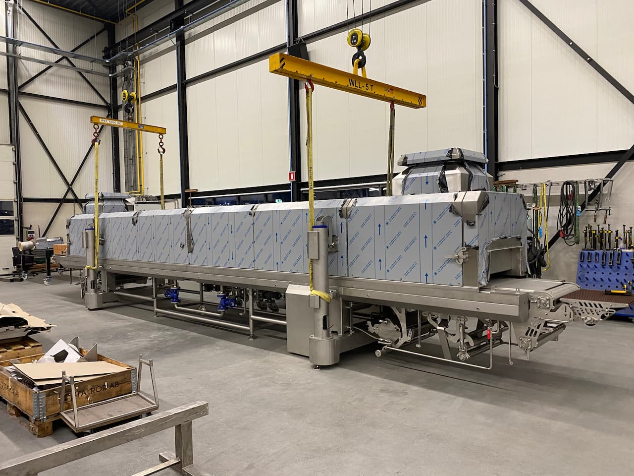 Volledig geassembleerde machine klaar voor transport